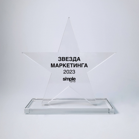 Награда из оптического стекла "Звезда маркетинга"