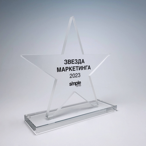 Награда из оптического стекла "Звезда маркетинга"